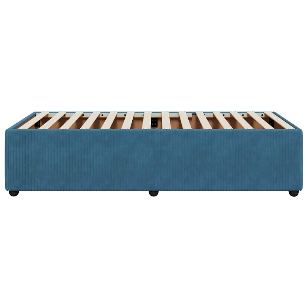 Cadre de lit sans matelas bleu 90x200 cm velours - XIOS
