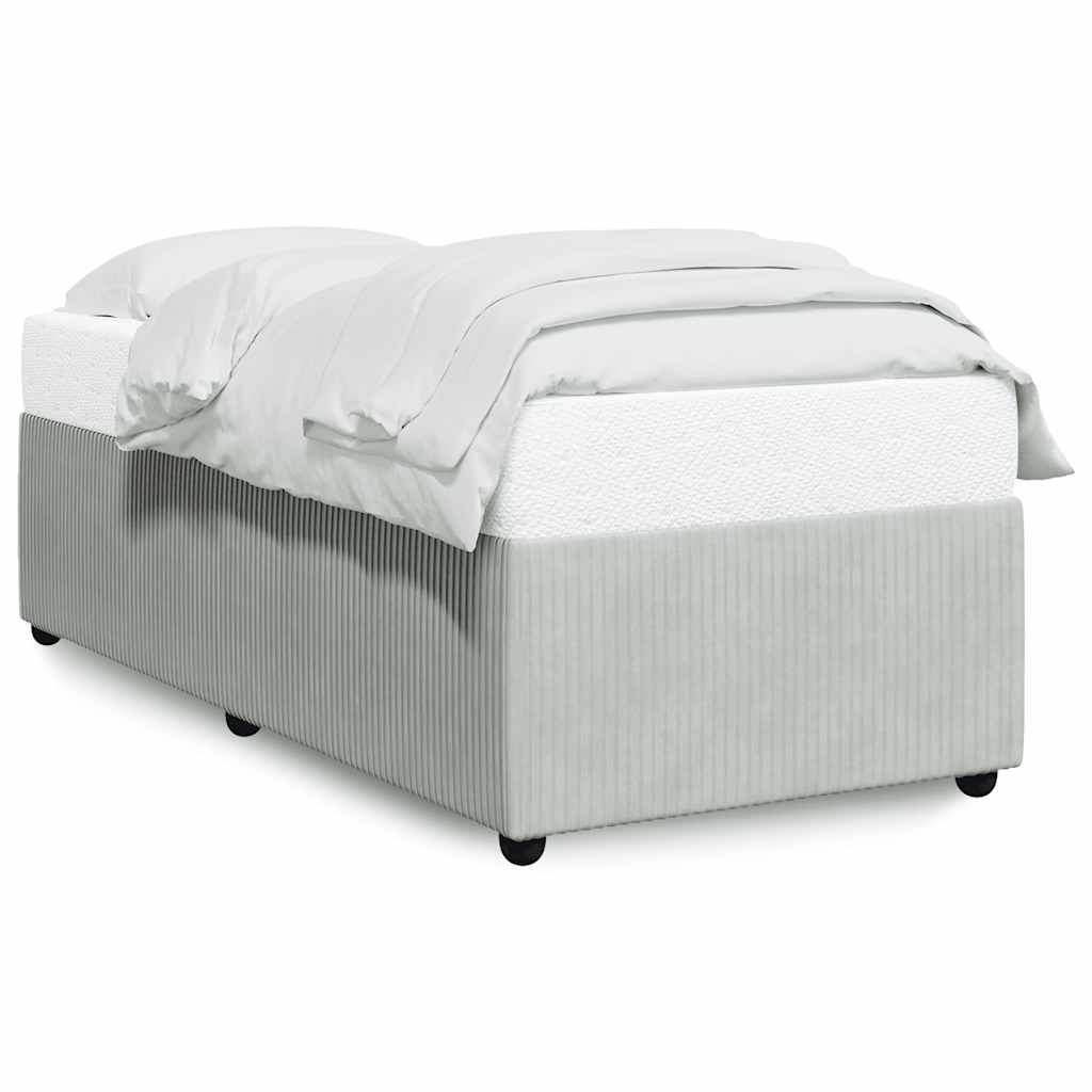 Cadre de lit sans matelas gris clair 100x200 cm velours - XIOS