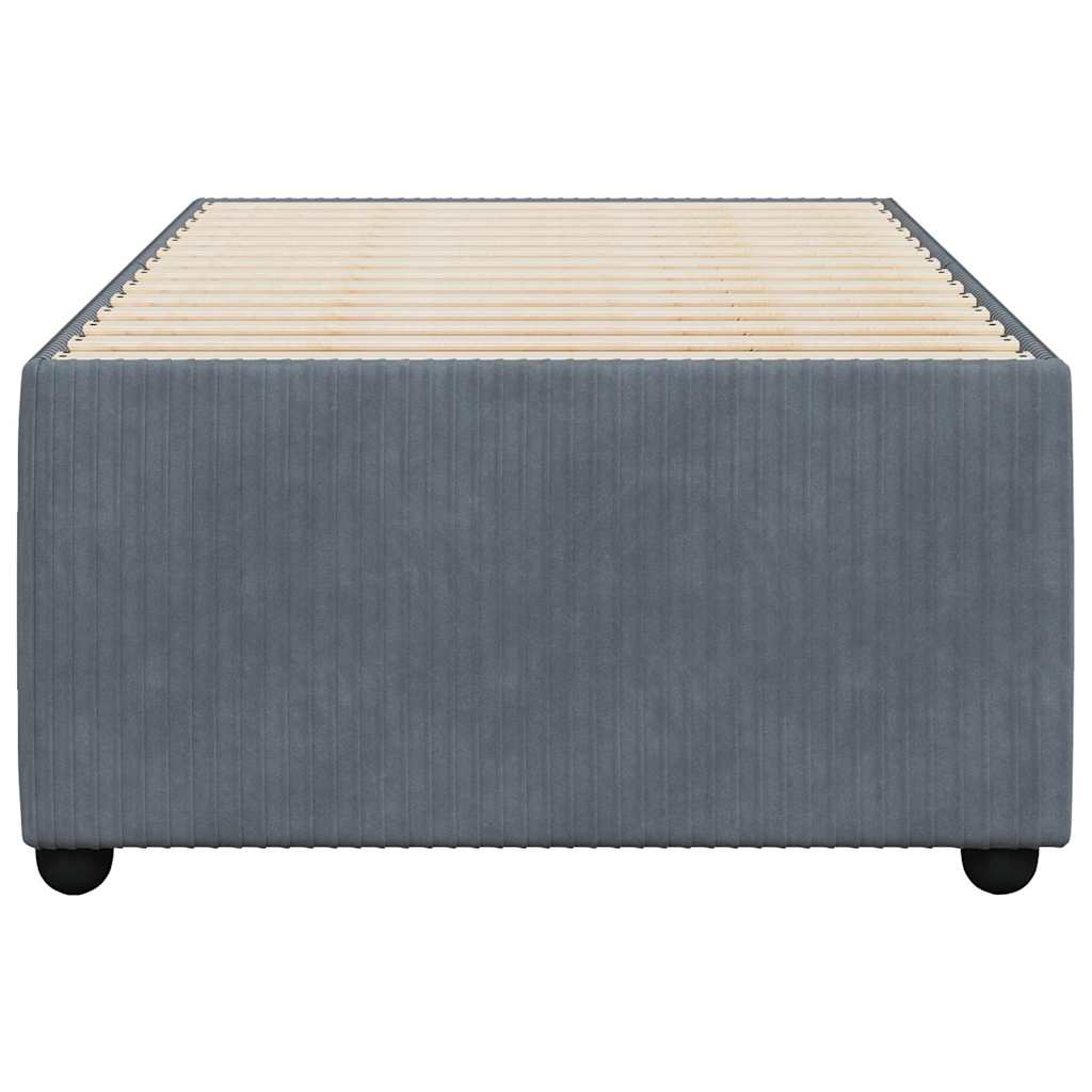 Cadre de lit sans matelas gris foncé 100x200 cm velours - XIOS