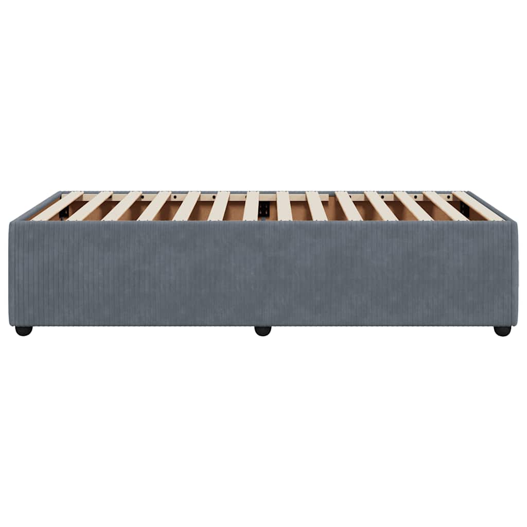 Cadre de lit sans matelas gris foncé 100x200 cm velours - XIOS