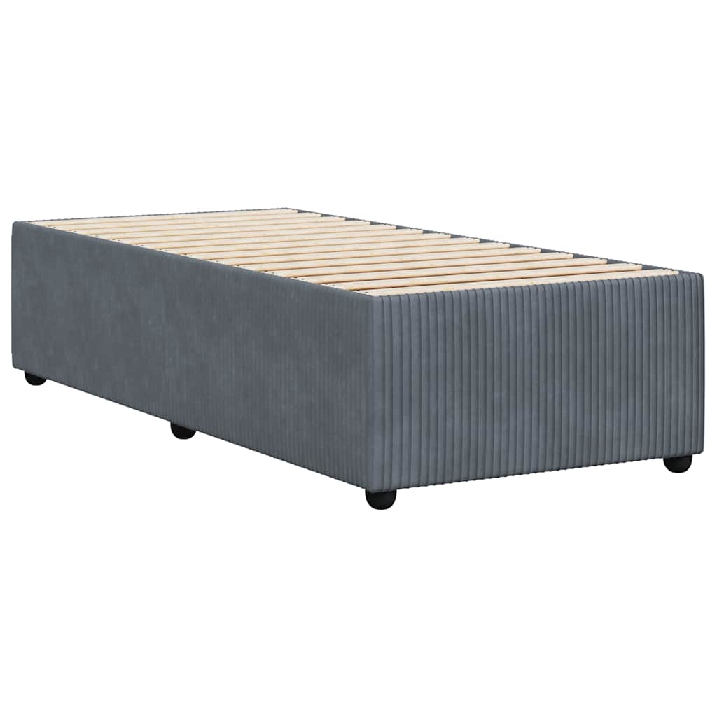 Cadre de lit sans matelas gris foncé 100x200 cm velours - XIOS