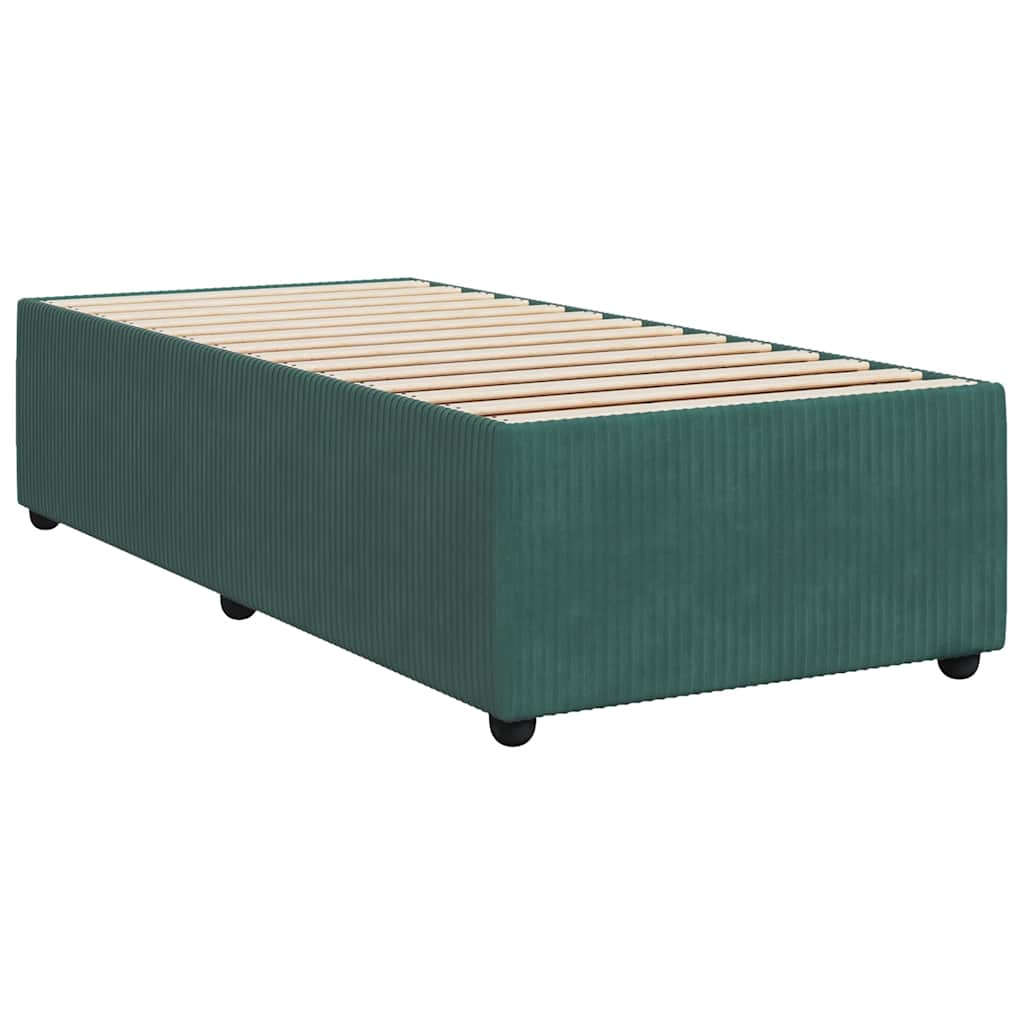 Cadre de lit sans matelas vert foncé 100x200 cm velours - XIOS