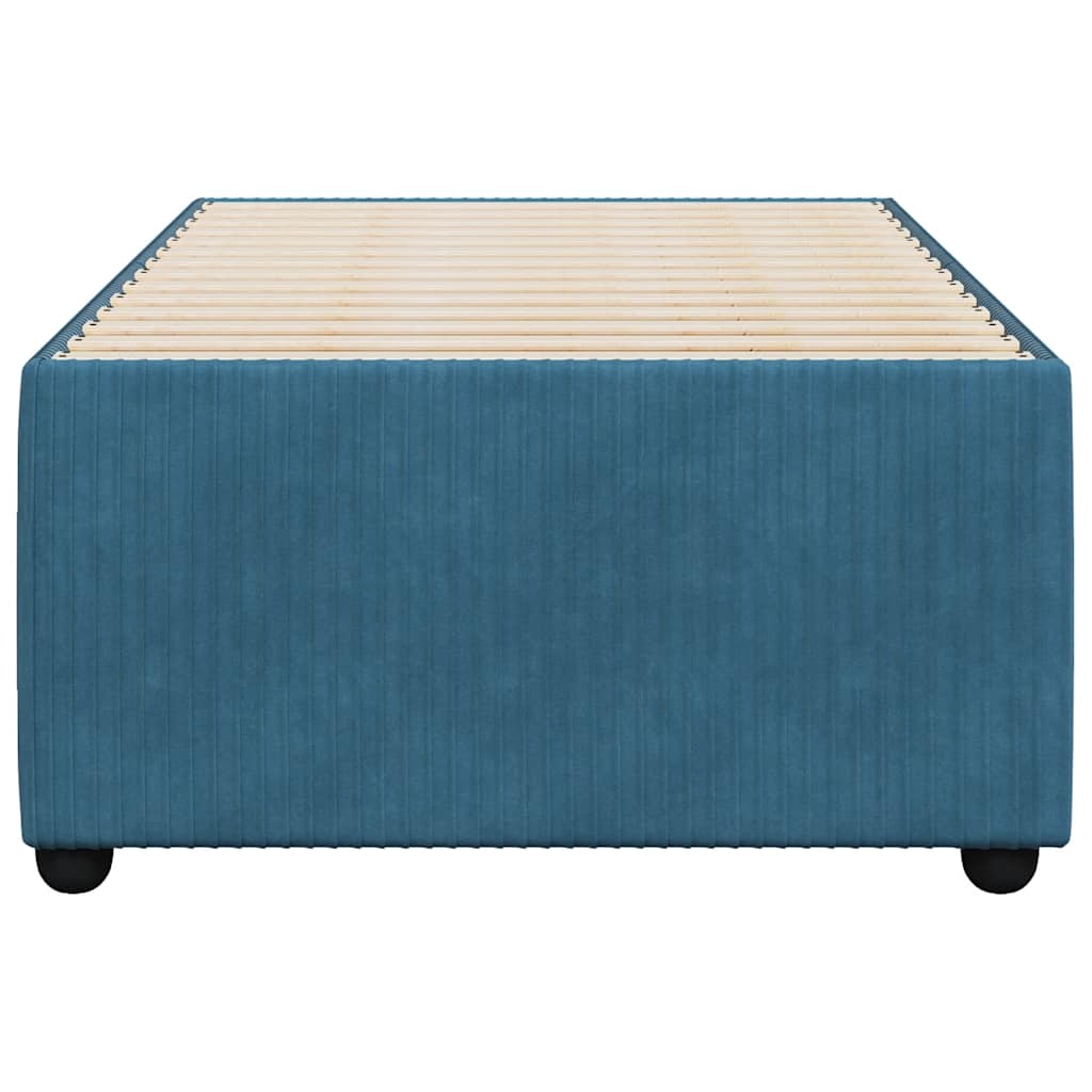 Cadre de lit sans matelas bleu 100x200 cm velours - XIOS