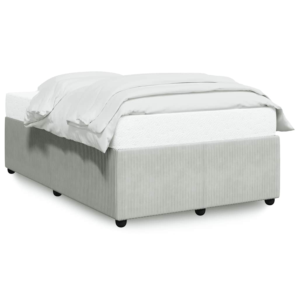Cadre de lit sans matelas gris clair 120x190 cm velours - XIOS