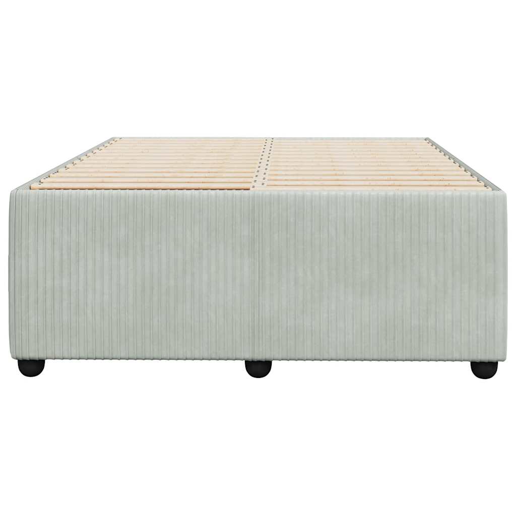 Cadre de lit sans matelas gris clair 120x190 cm velours - XIOS