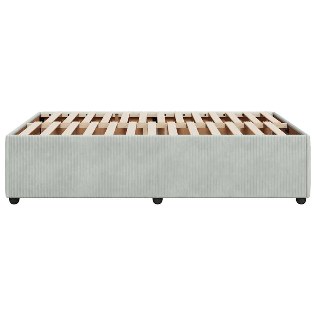Cadre de lit sans matelas gris clair 120x190 cm velours - XIOS