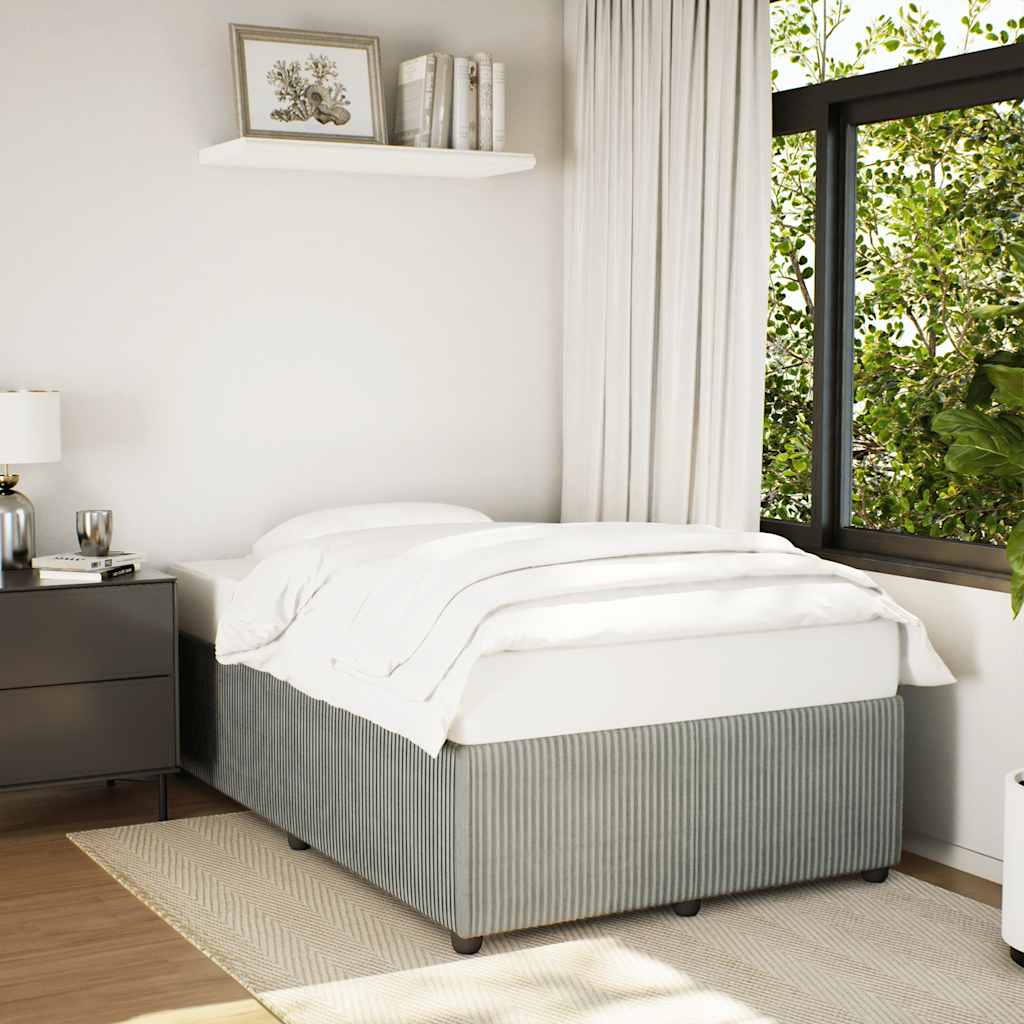 Cadre de lit sans matelas gris clair 120x190 cm velours - XIOS