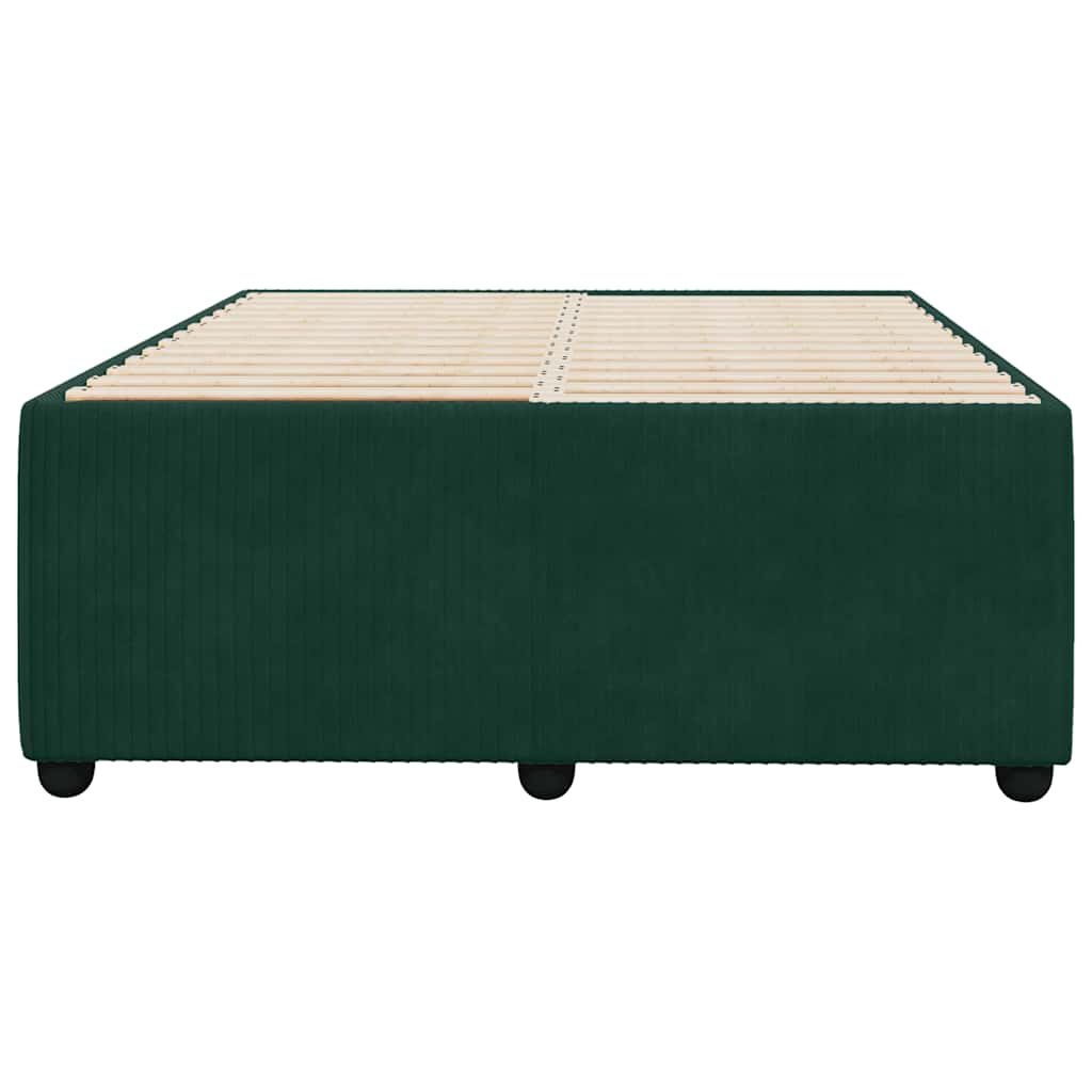 Cadre de lit sans matelas vert foncé 120x190 cm velours - XIOS