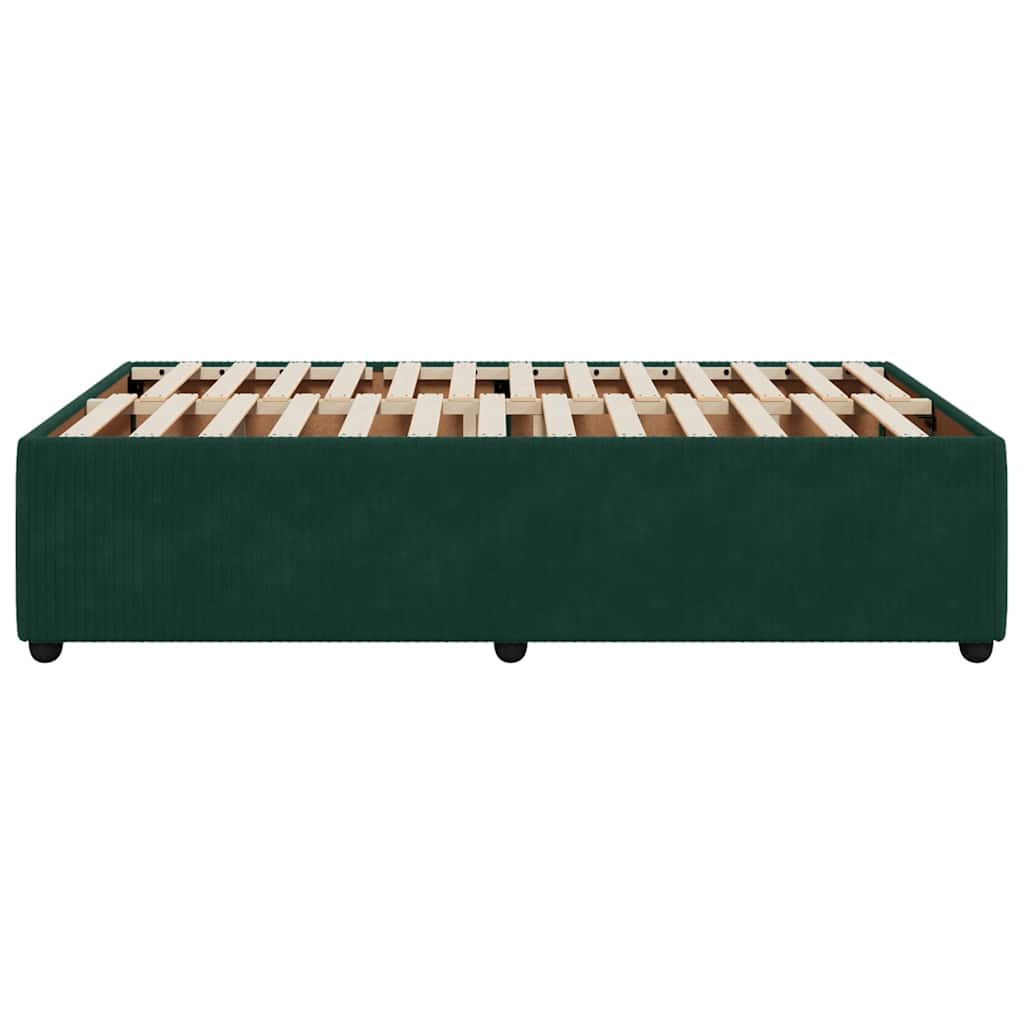Cadre de lit sans matelas vert foncé 120x190 cm velours - XIOS