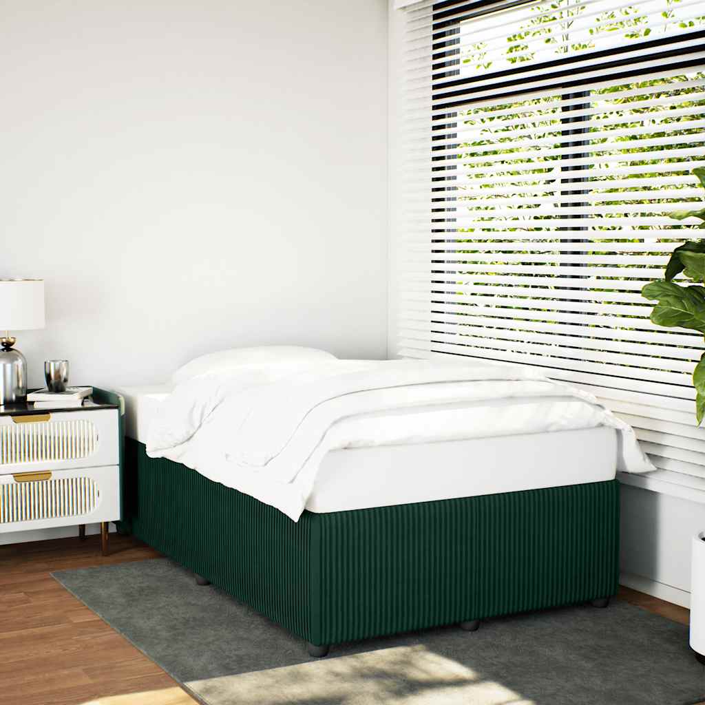 Cadre de lit sans matelas vert foncé 120x190 cm velours - XIOS