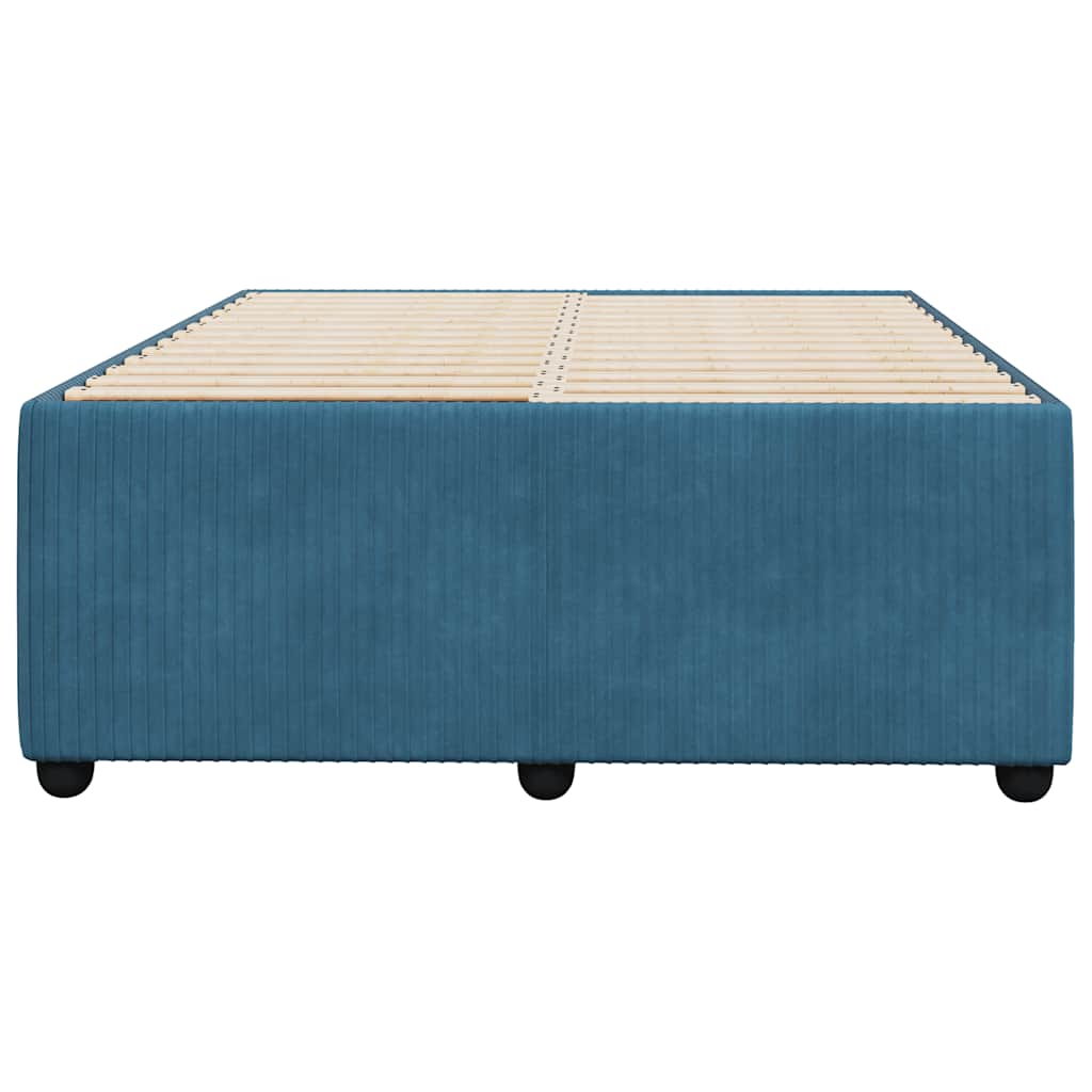 Cadre de lit sans matelas bleu 120x190 cm velours - XIOS