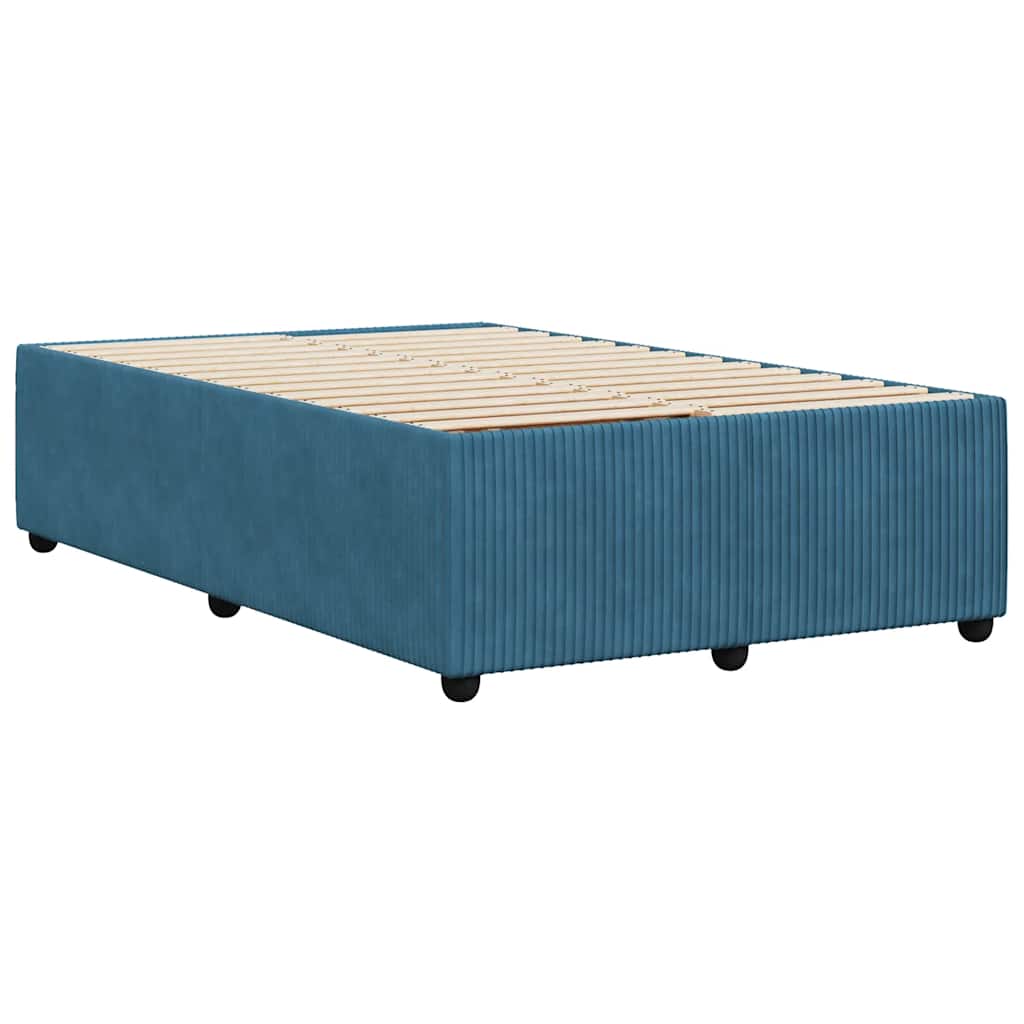Cadre de lit sans matelas bleu 120x190 cm velours - XIOS