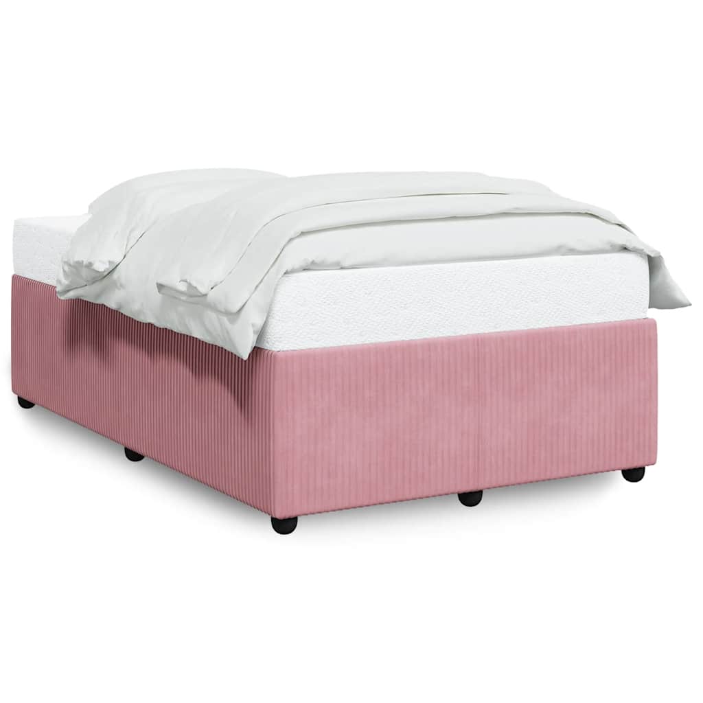 Cadre de lit sans matelas rose 120x190 cm velours - XIOS