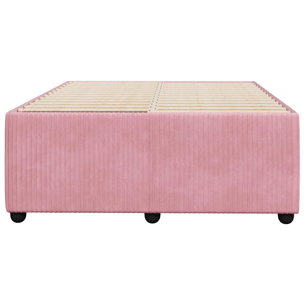 Cadre de lit sans matelas rose 120x190 cm velours - XIOS