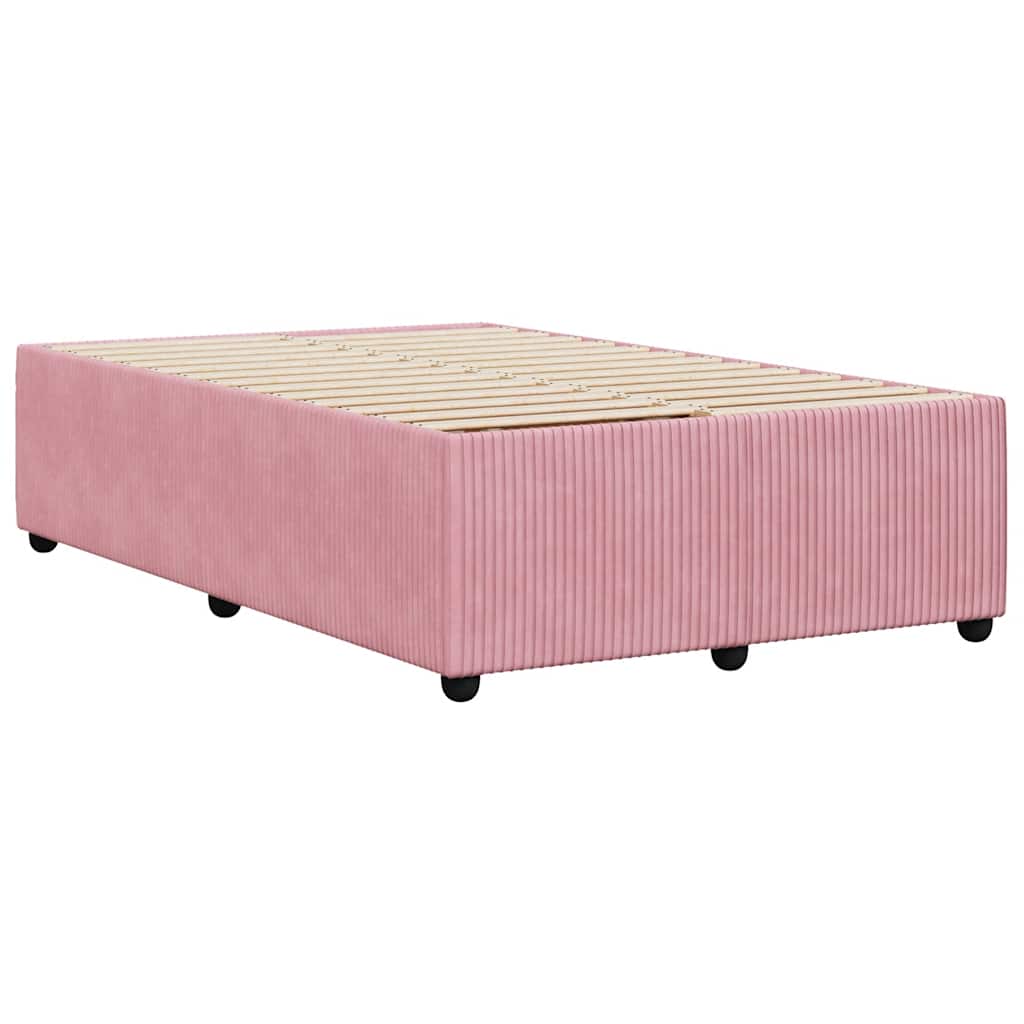 Cadre de lit sans matelas rose 120x190 cm velours - XIOS