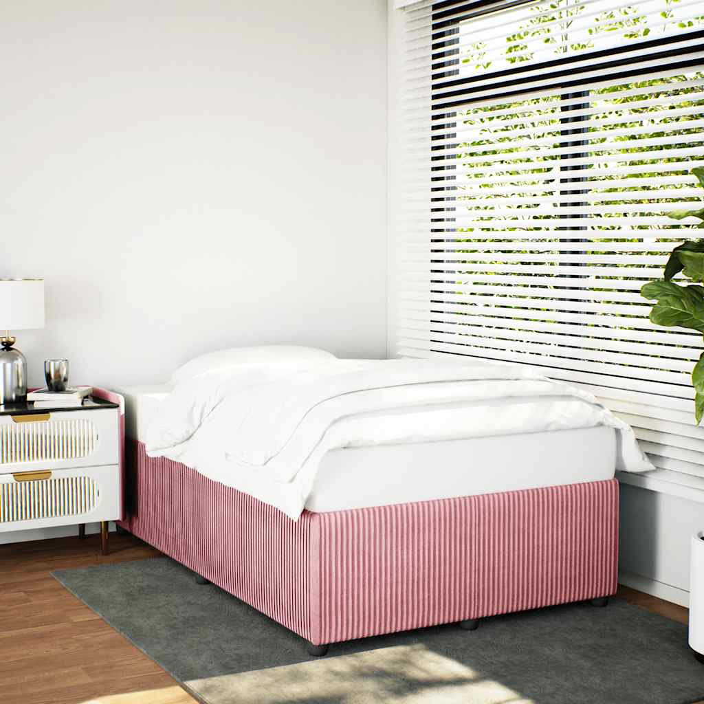 Cadre de lit sans matelas rose 120x190 cm velours - XIOS