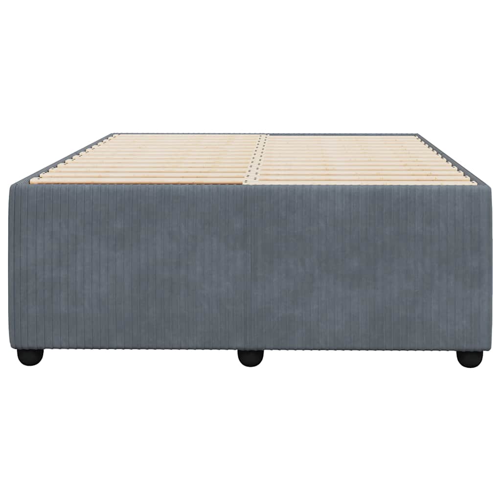 Cadre de lit sans matelas gris foncé 120x200 cm velours - XIOS