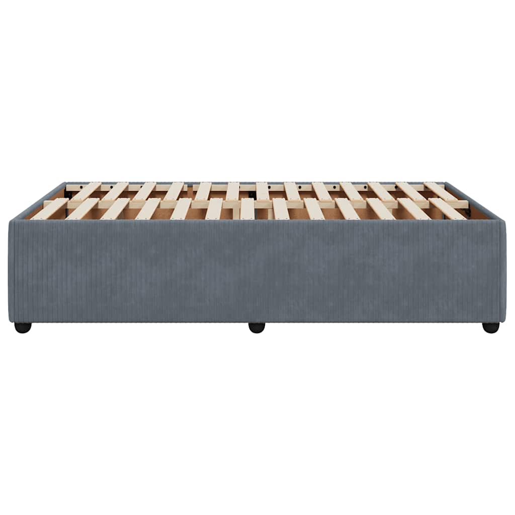 Cadre de lit sans matelas gris foncé 120x200 cm velours - XIOS