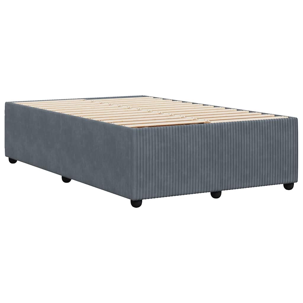 Cadre de lit sans matelas gris foncé 120x200 cm velours - XIOS