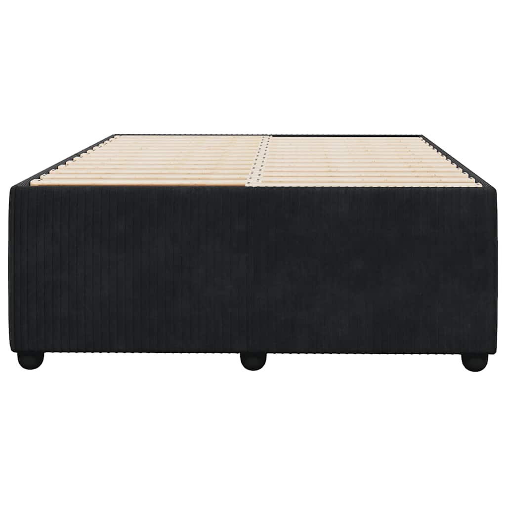 Cadre de lit sans matelas noir 120x200 cm velours - XIOS