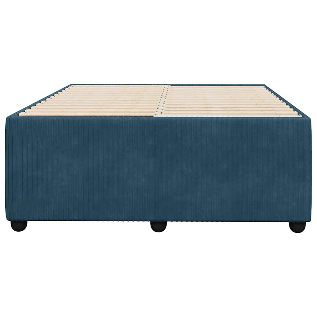 Cadre de lit sans matelas bleu 120x200 cm velours - XIOS