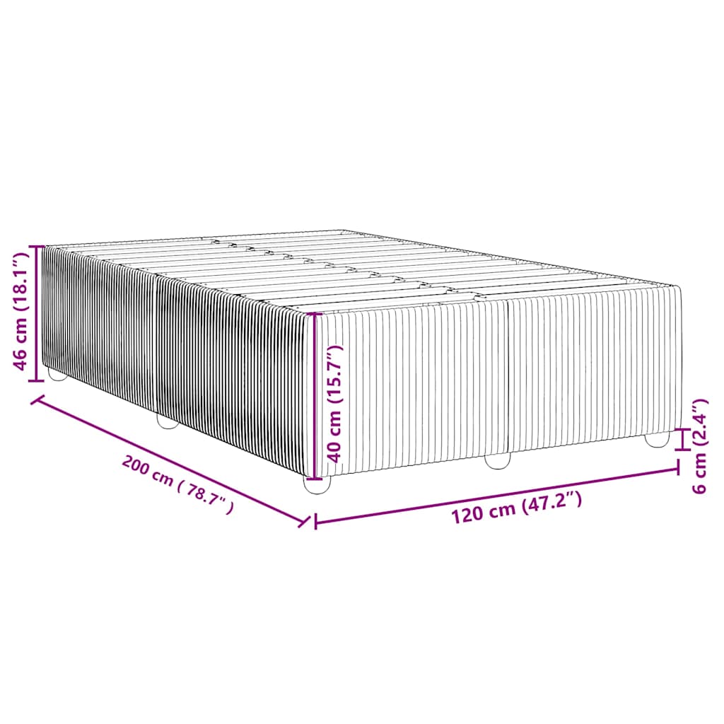 Cadre de lit sans matelas bleu 120x200 cm velours - XIOS