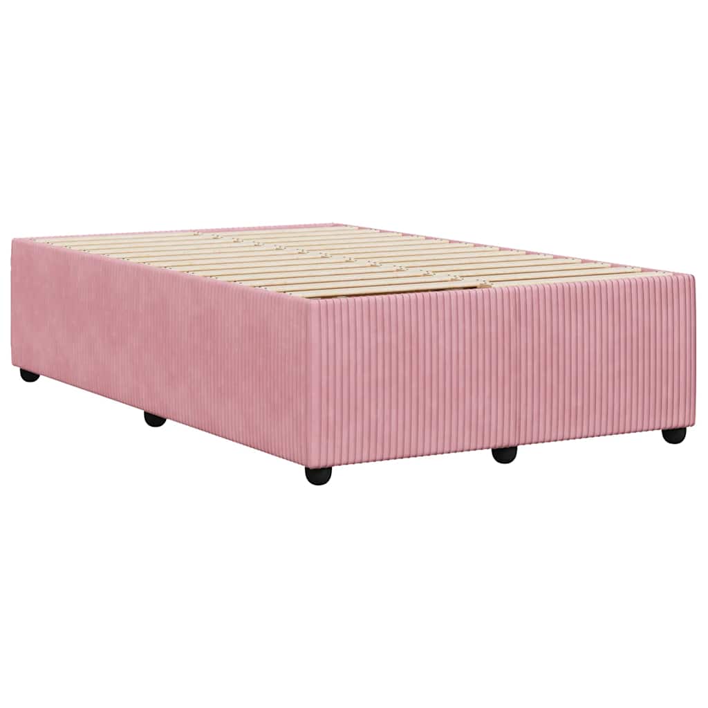 Cadre de lit sans matelas rose 120x200 cm velours - XIOS