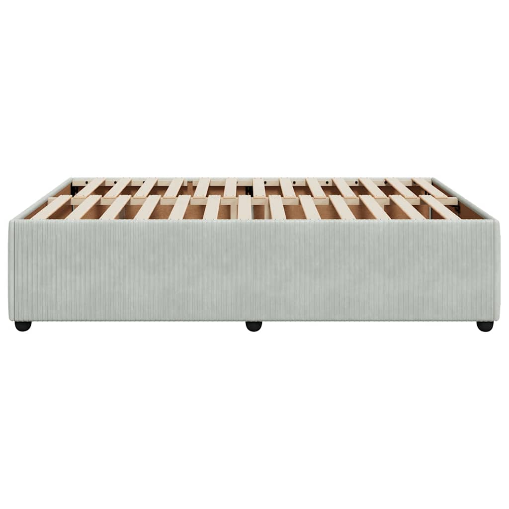 Cadre de lit sans matelas gris clair 140x190 cm velours - XIOS