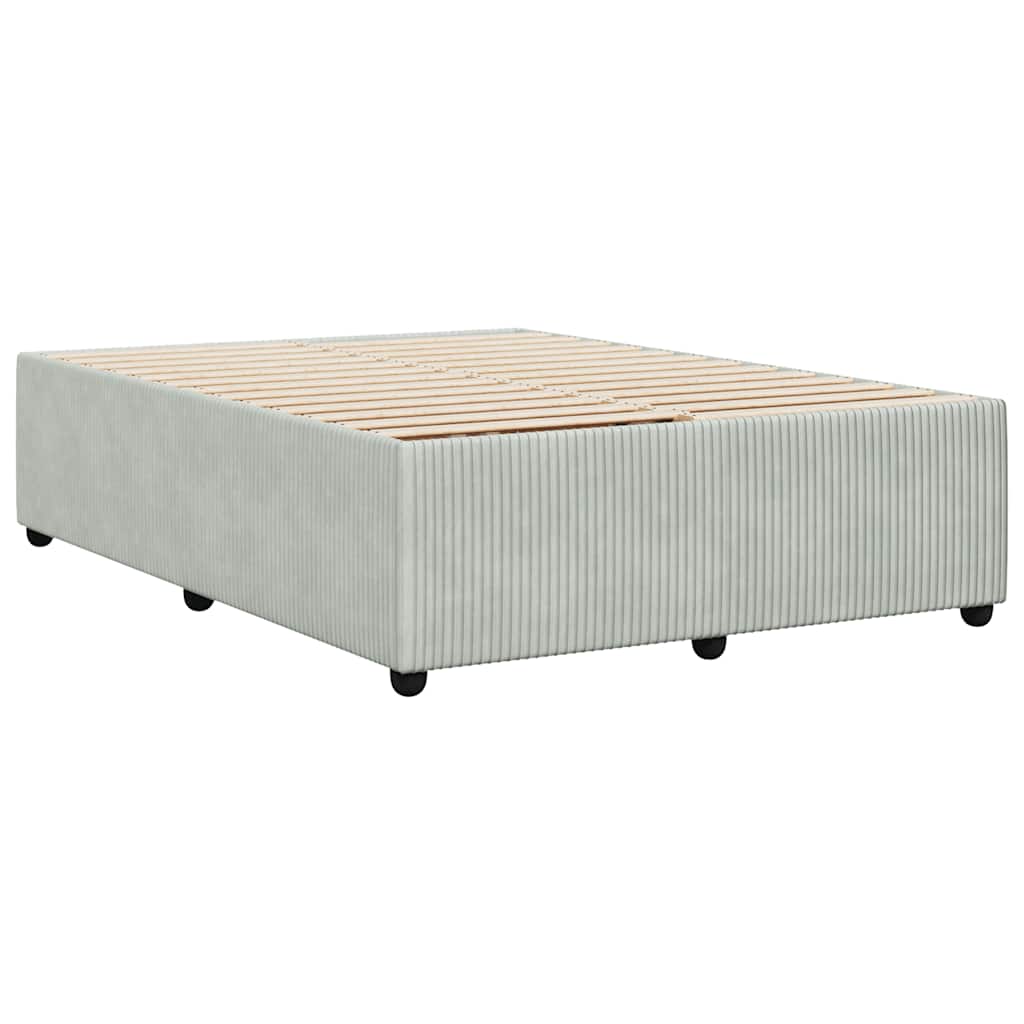 Cadre de lit sans matelas gris clair 140x190 cm velours - XIOS