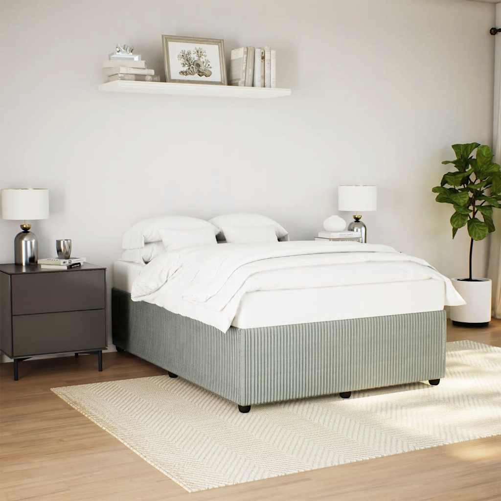 Cadre de lit sans matelas gris clair 140x190 cm velours - XIOS