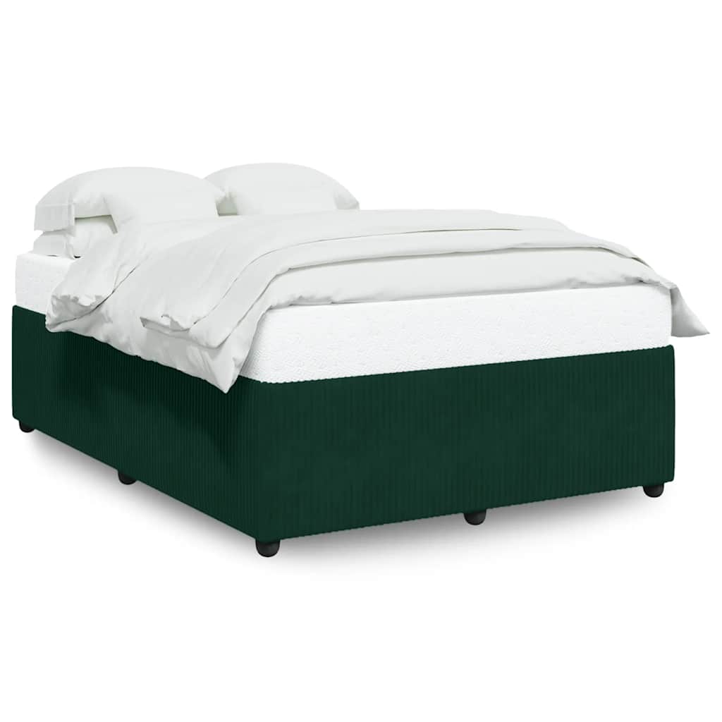 Cadre de lit sans matelas vert foncé 140x190 cm velours - XIOS