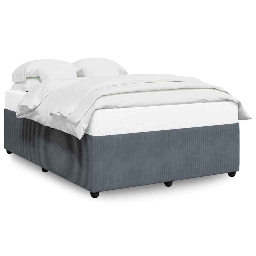 Cadre de lit sans matelas gris foncé 140x200 cm velours - XIOS