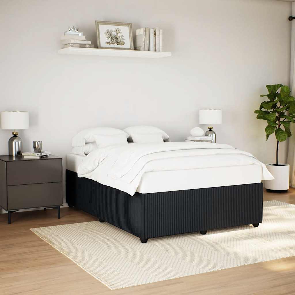 Cadre de lit sans matelas noir 140x200 cm velours - XIOS