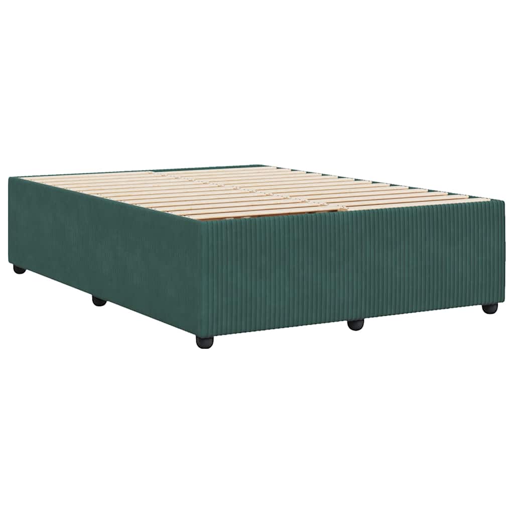 Cadre de lit sans matelas vert foncé 140x200 cm velours - XIOS