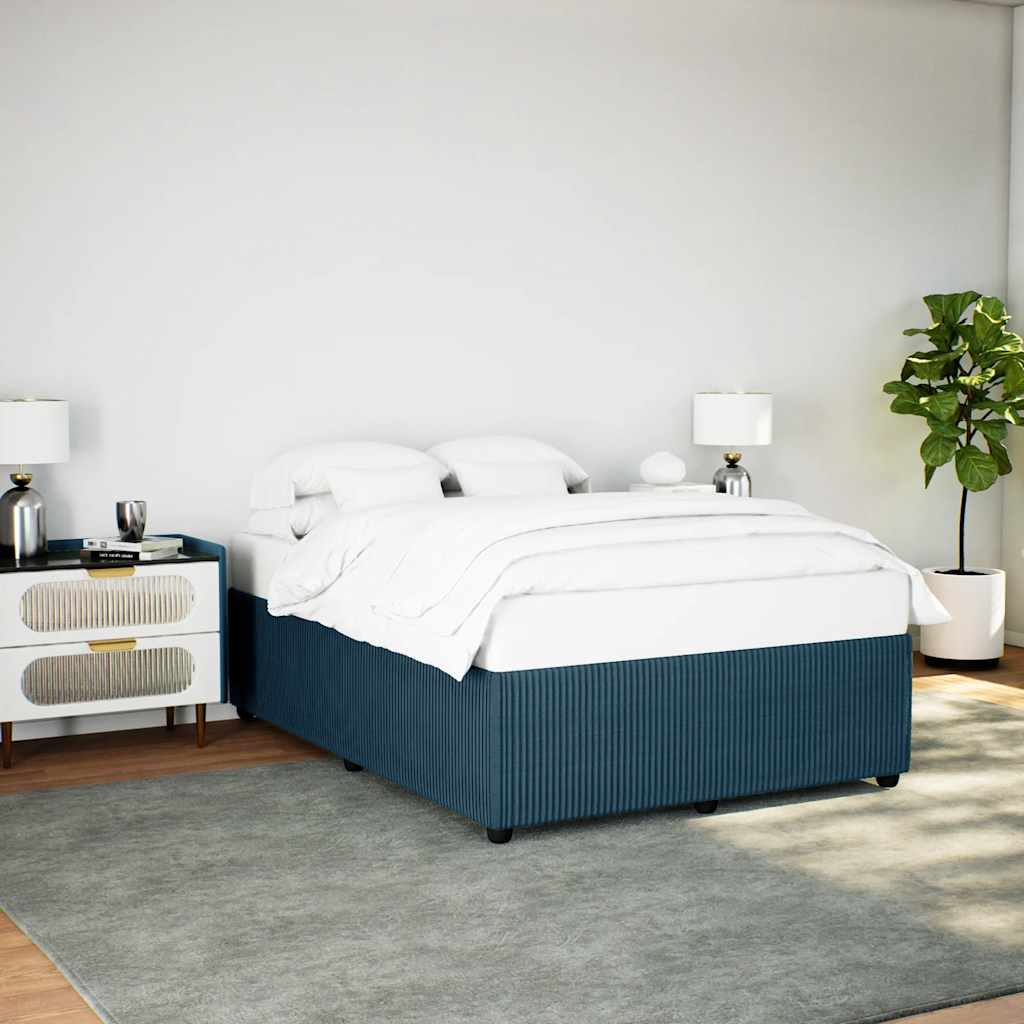 Cadre de lit sans matelas bleu 140x200 cm velours - XIOS