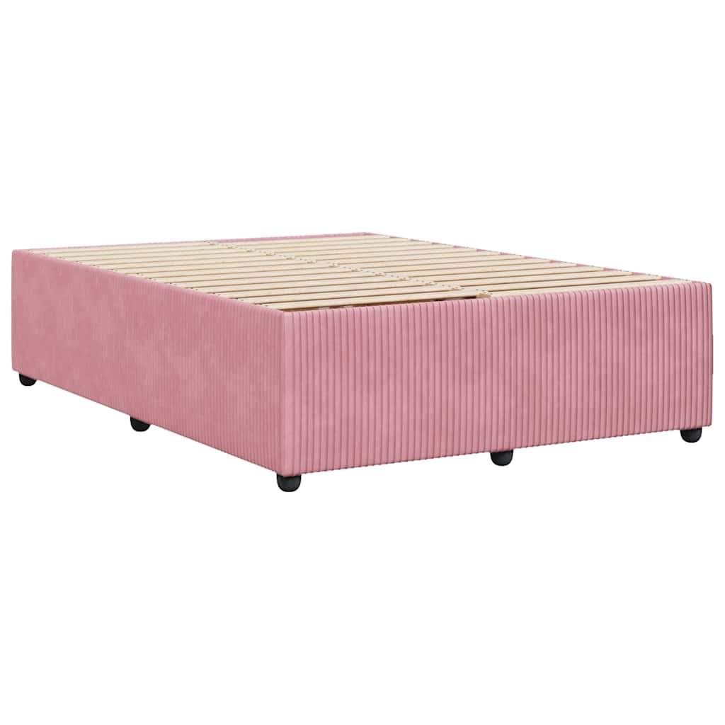 Cadre de lit sans matelas rose 140x200 cm velours - XIOS