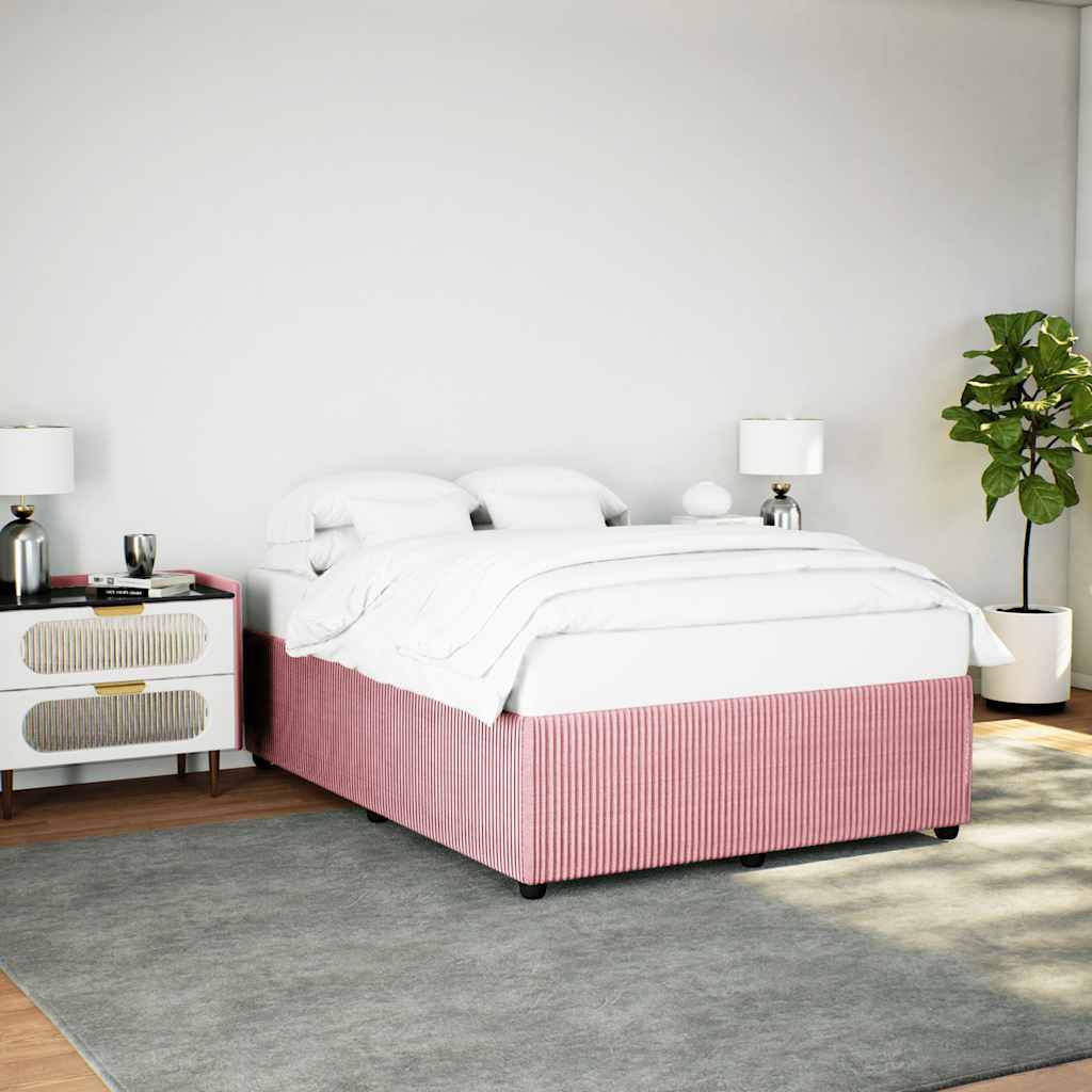 Cadre de lit sans matelas rose 140x200 cm velours - XIOS