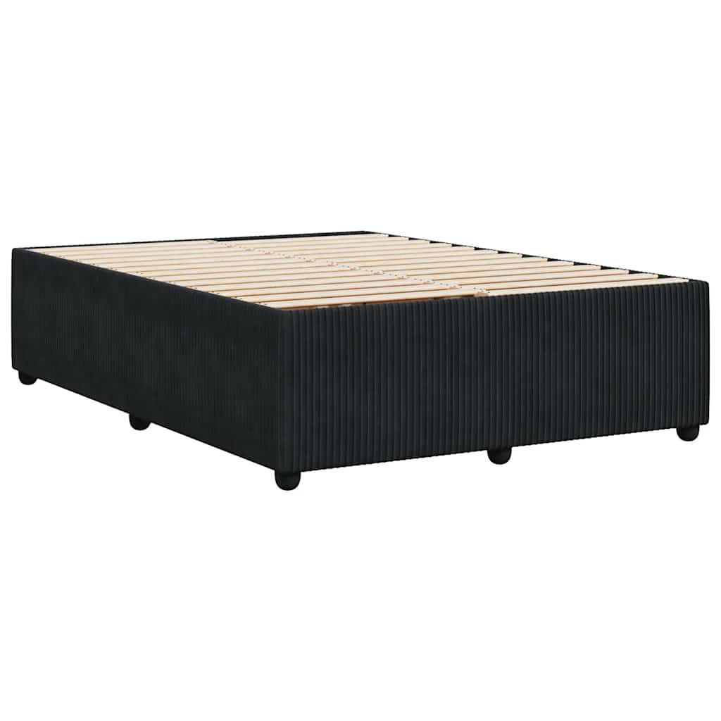 Cadre de lit sans matelas noir 160x200 cm velours - XIOS