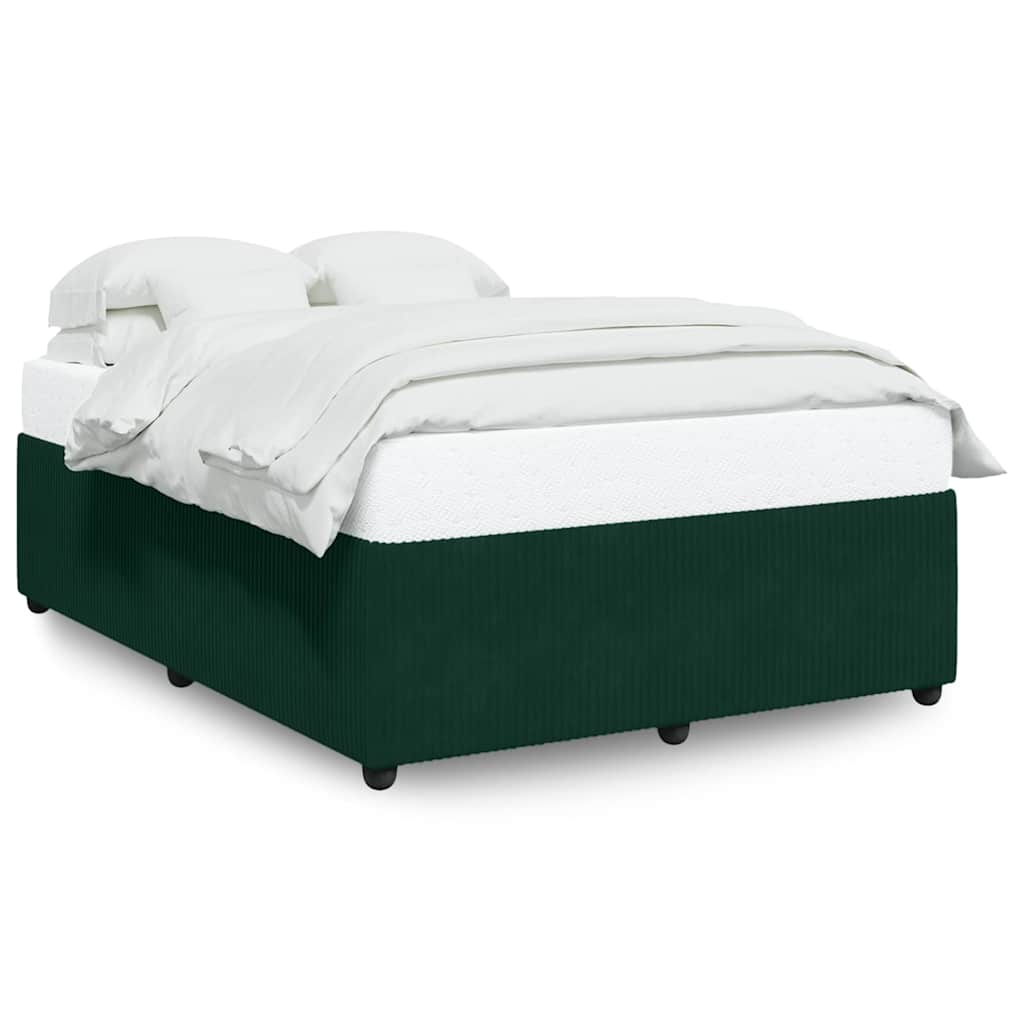 Cadre de lit sans matelas vert foncé 160x200 cm velours - XIOS