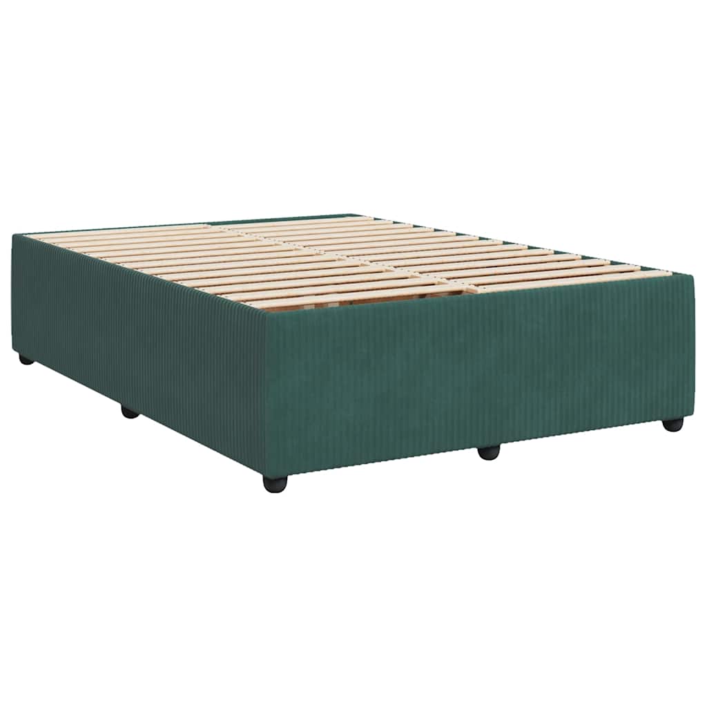 Cadre de lit sans matelas vert foncé 160x200 cm velours - XIOS