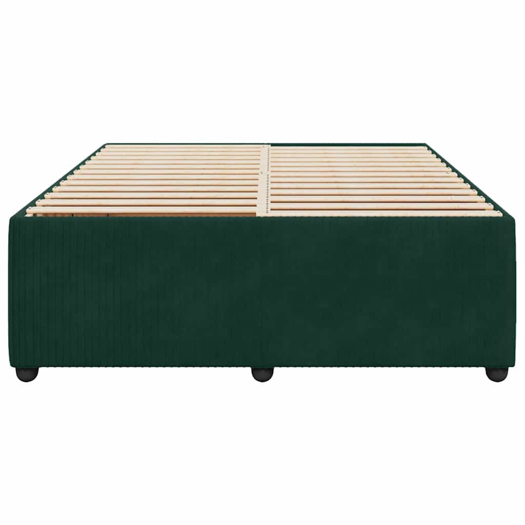 Cadre de lit sans matelas vert foncé 160x200 cm velours - XIOS