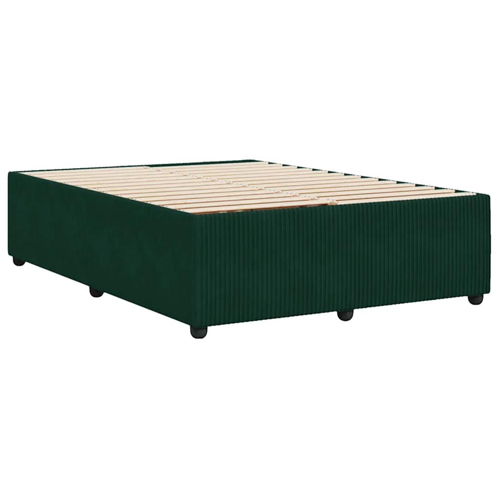 Cadre de lit sans matelas vert foncé 160x200 cm velours - XIOS