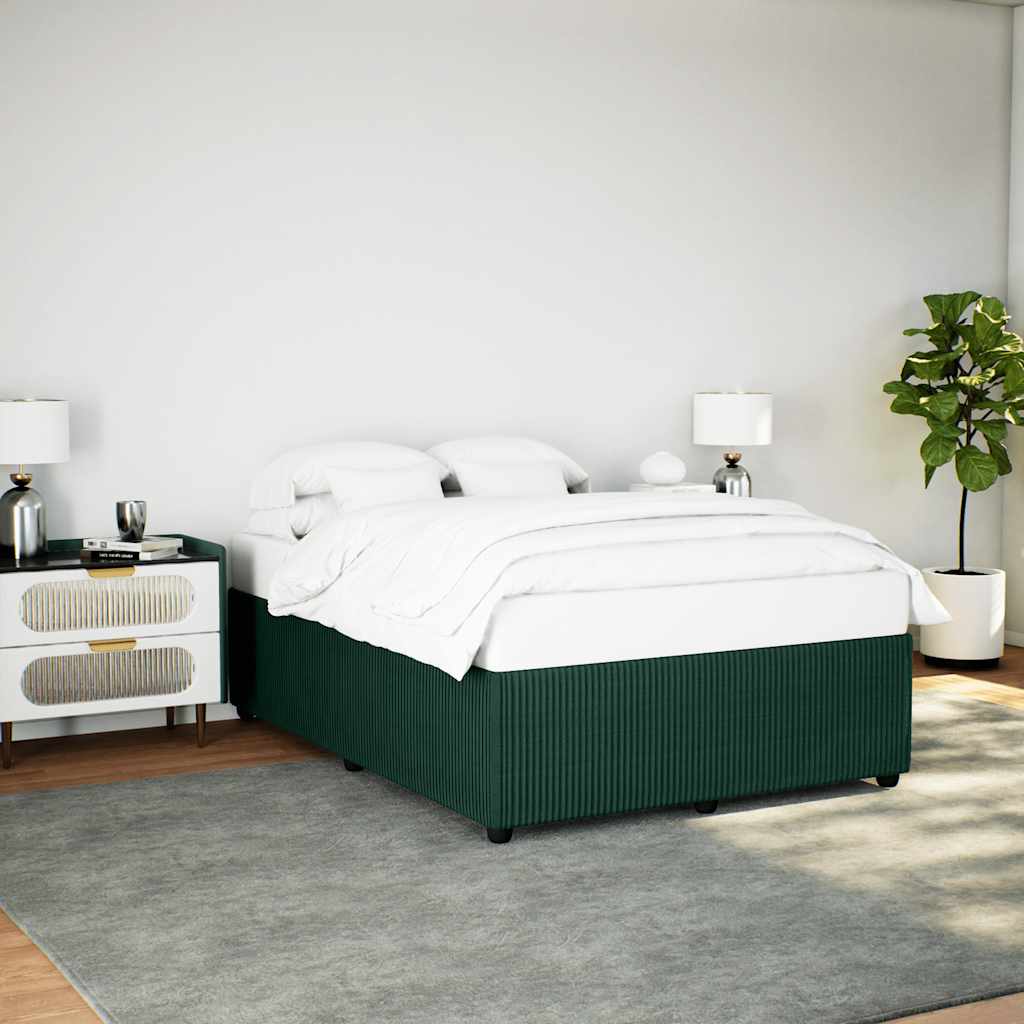 Cadre de lit sans matelas vert foncé 160x200 cm velours - XIOS
