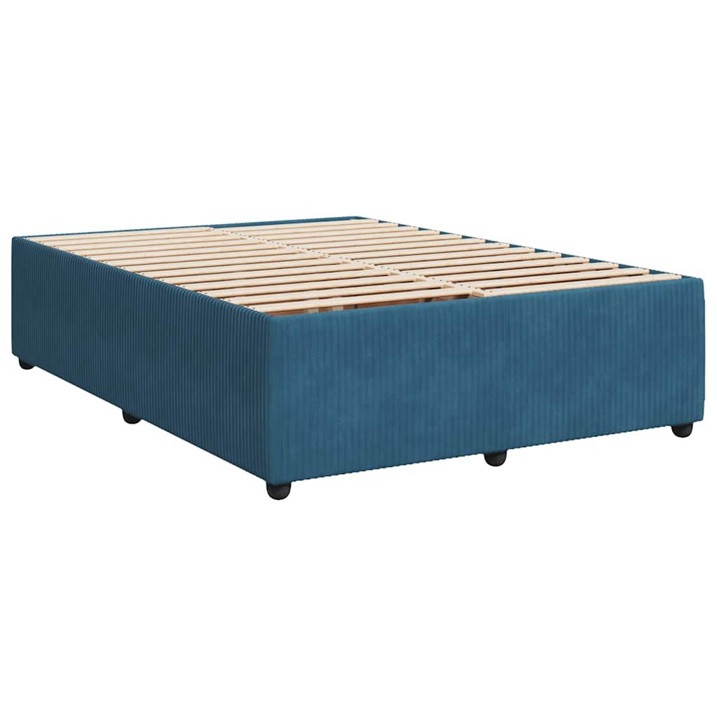 Cadre de lit sans matelas bleu 160x200 cm velours - XIOS