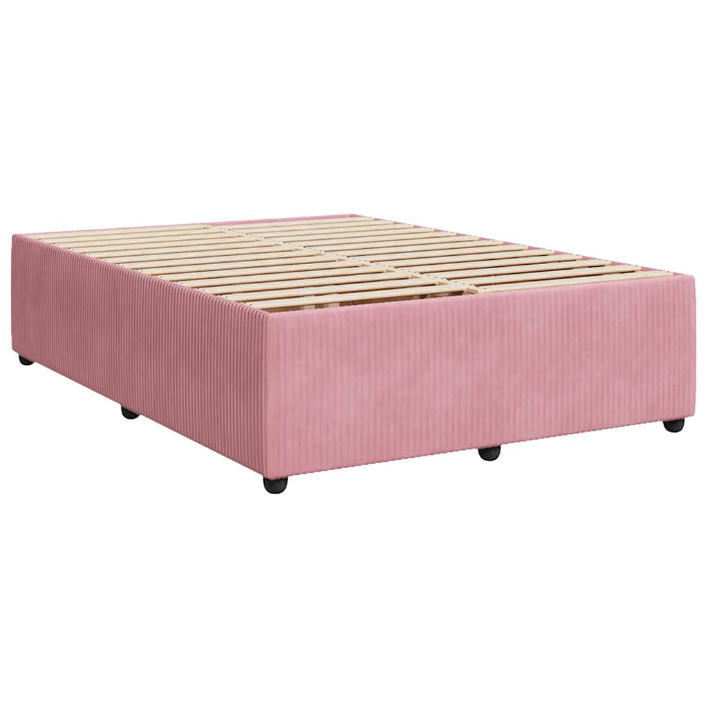 Cadre de lit sans matelas rose 160x200 cm velours - XIOS