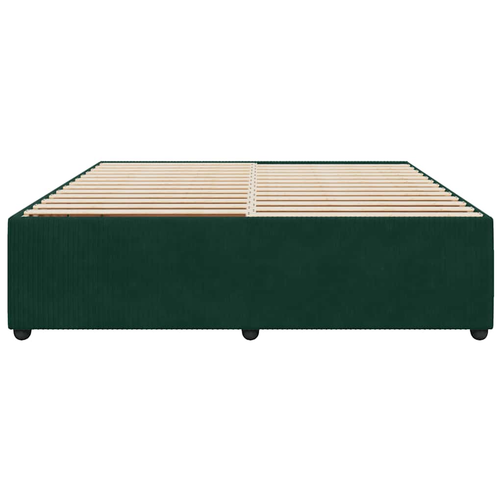Cadre de lit sans matelas vert foncé 180x200 cm velours - XIOS