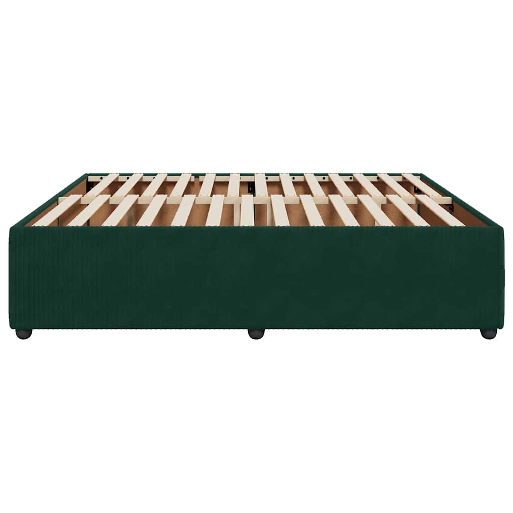 Cadre de lit sans matelas vert foncé 180x200 cm velours - XIOS