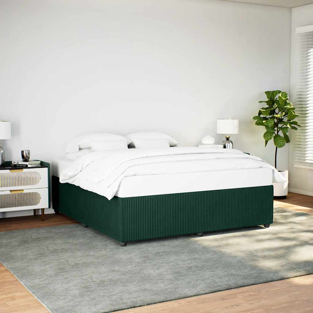 Cadre de lit sans matelas vert foncé 180x200 cm velours - XIOS