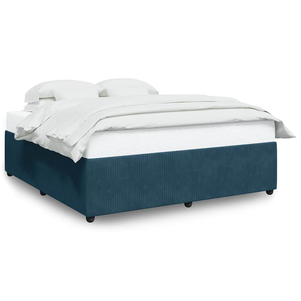 Cadre de lit sans matelas bleu 180x200 cm velours - XIOS
