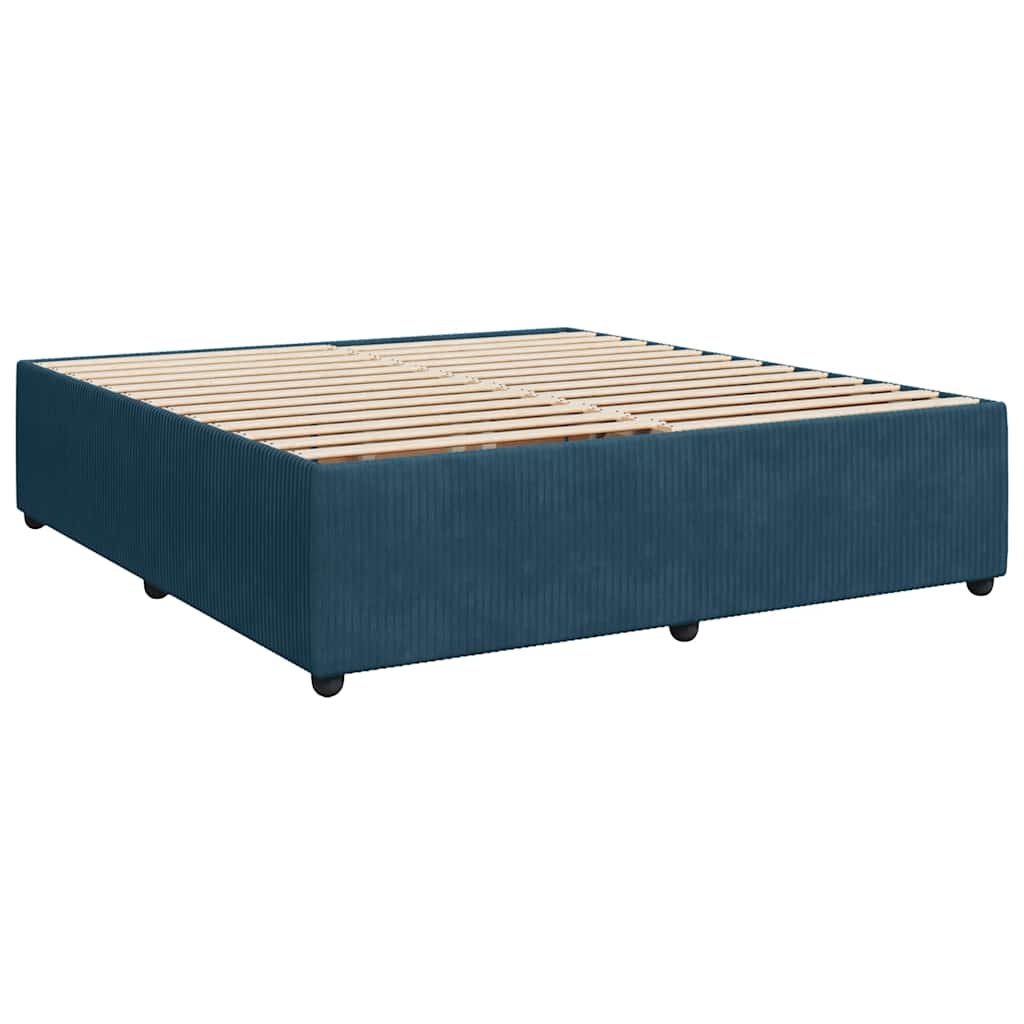 Cadre de lit sans matelas bleu 180x200 cm velours - XIOS